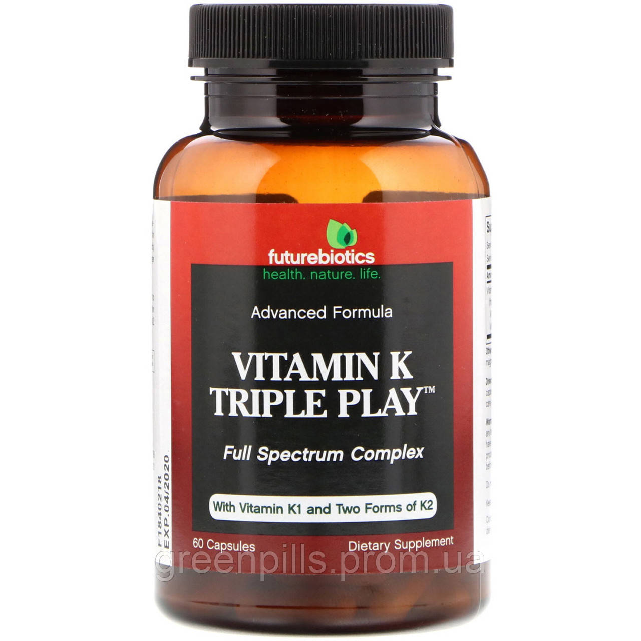 

FutureBiotics, Vitamin K Triple Play, 60 Capsules