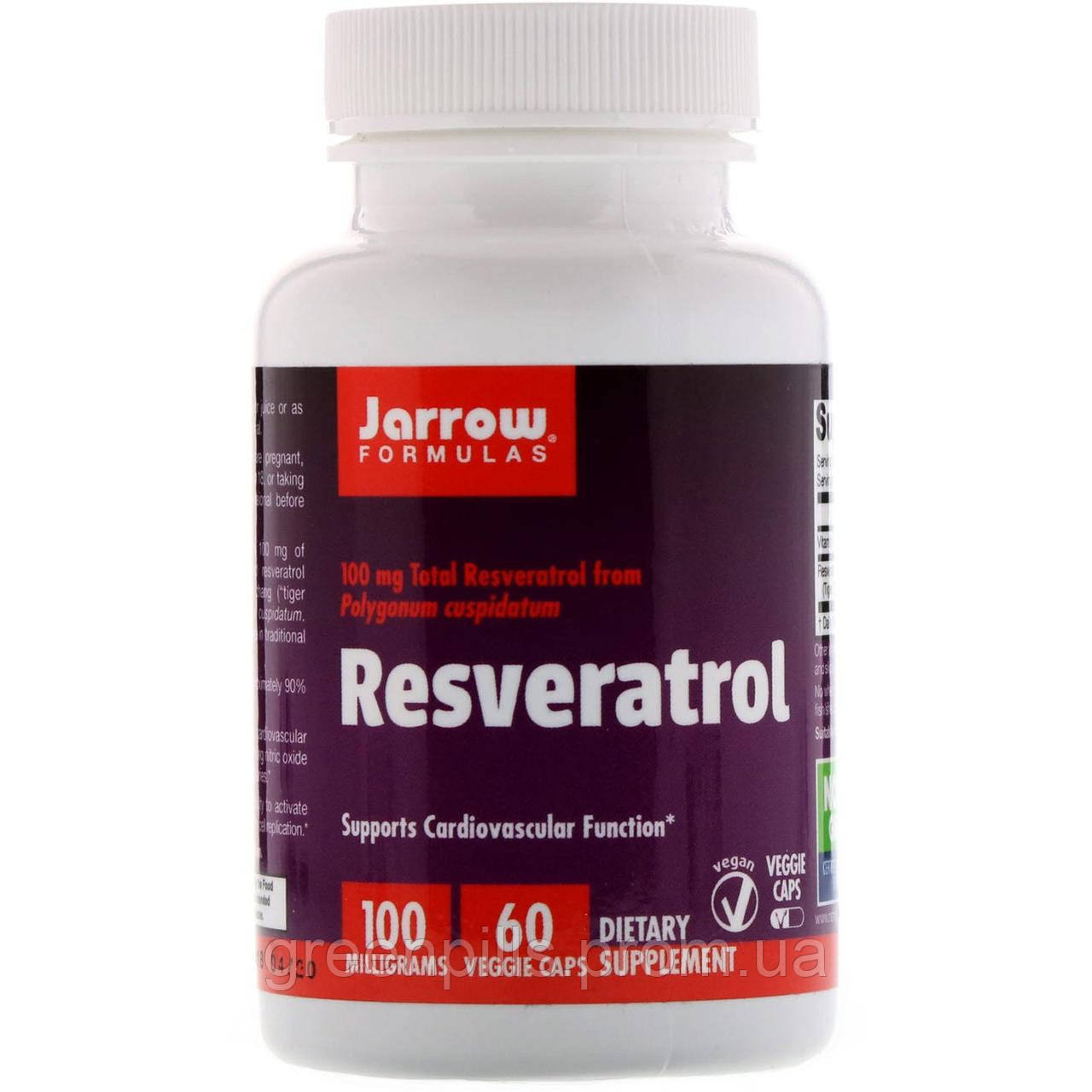 

Ресвератрол (Resveratrol), Jarrow Formulas, 100 мг, 60 капсул