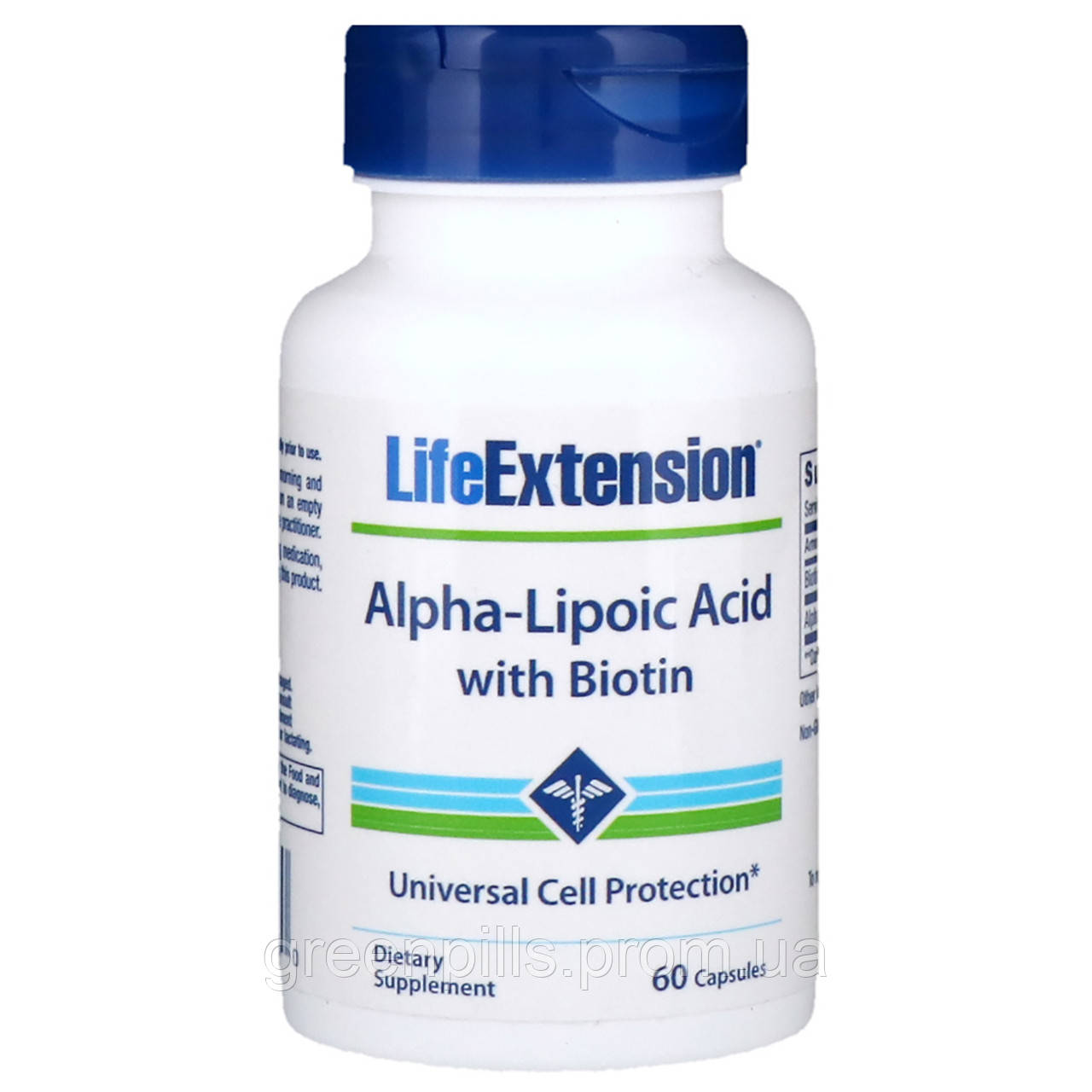 

Альфа-липоевая кислота, Alpha-Lipoic Acid, Life Extension, с биотином, 250 мг, 60 капсул