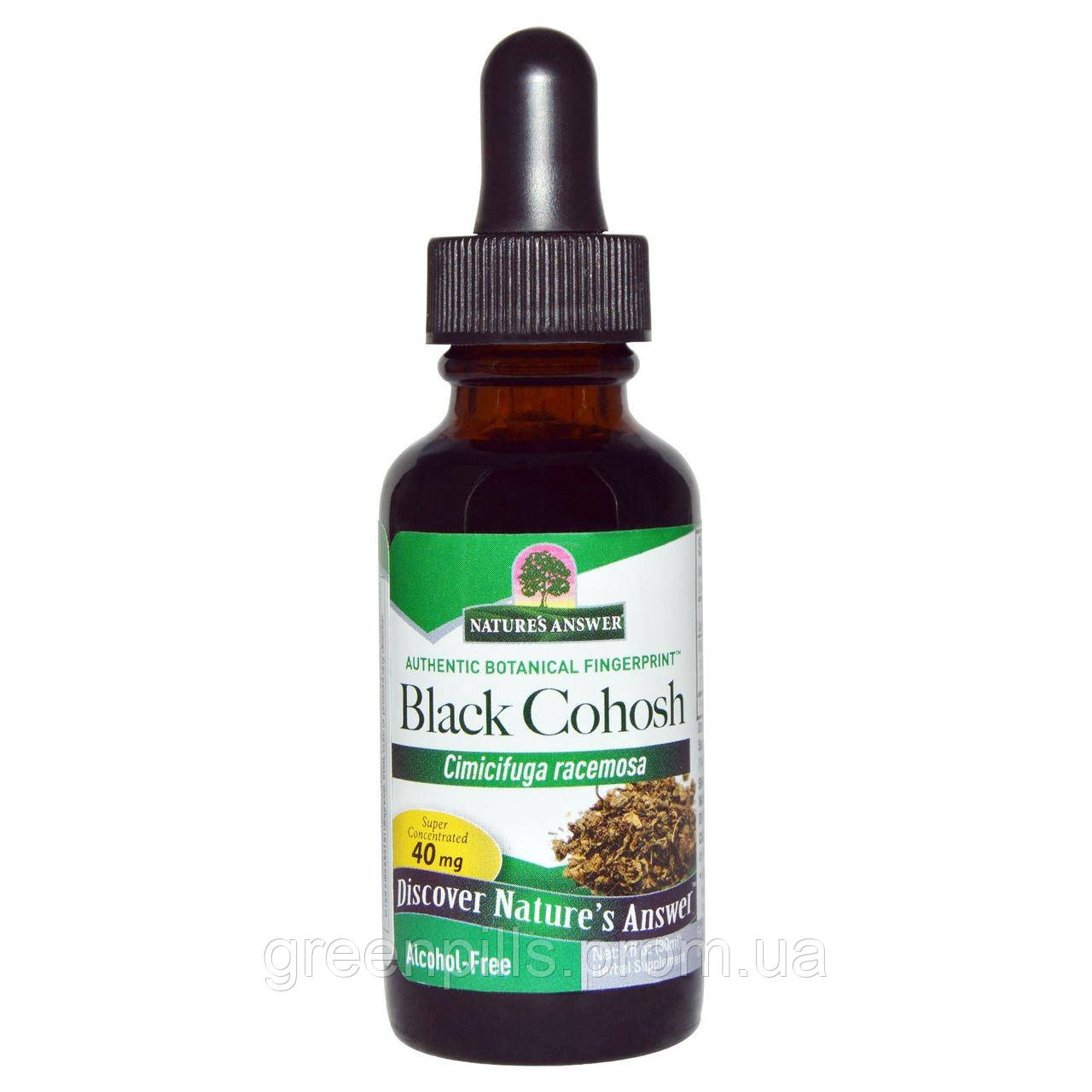 

Клопогон без спирта, Black Cohosh, Nature's Answer, 40 мг, 30 мл