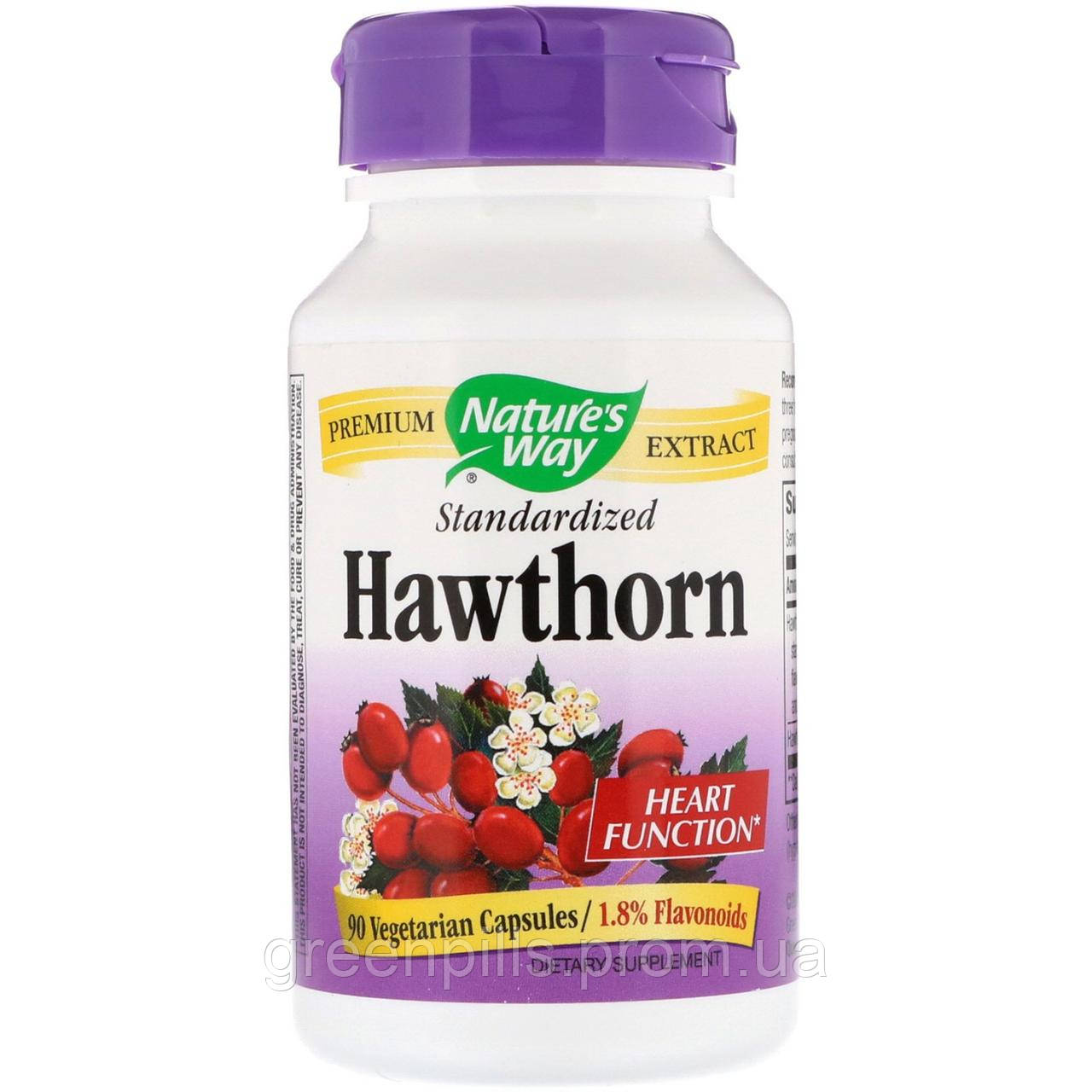 

Боярышник, Hawthorn, Nature's Way, стандартизированный, 90 капсул