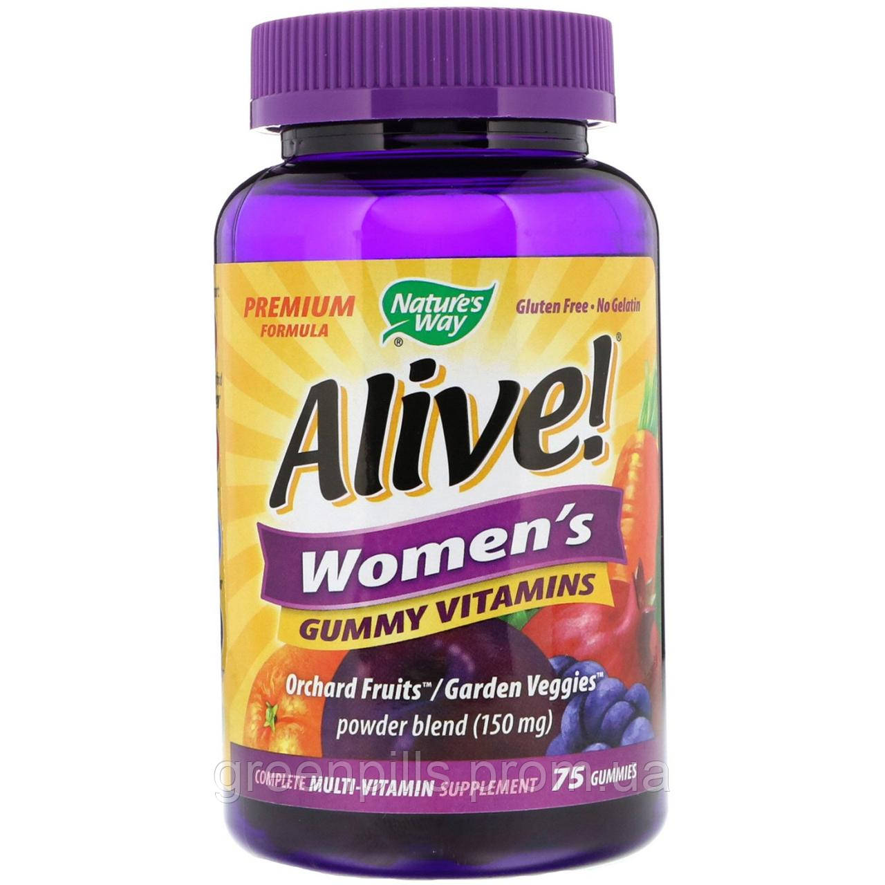 

Витамины для женщин Alive!, Women's Vitamins, Nature's Way, 75 желейных таблеток