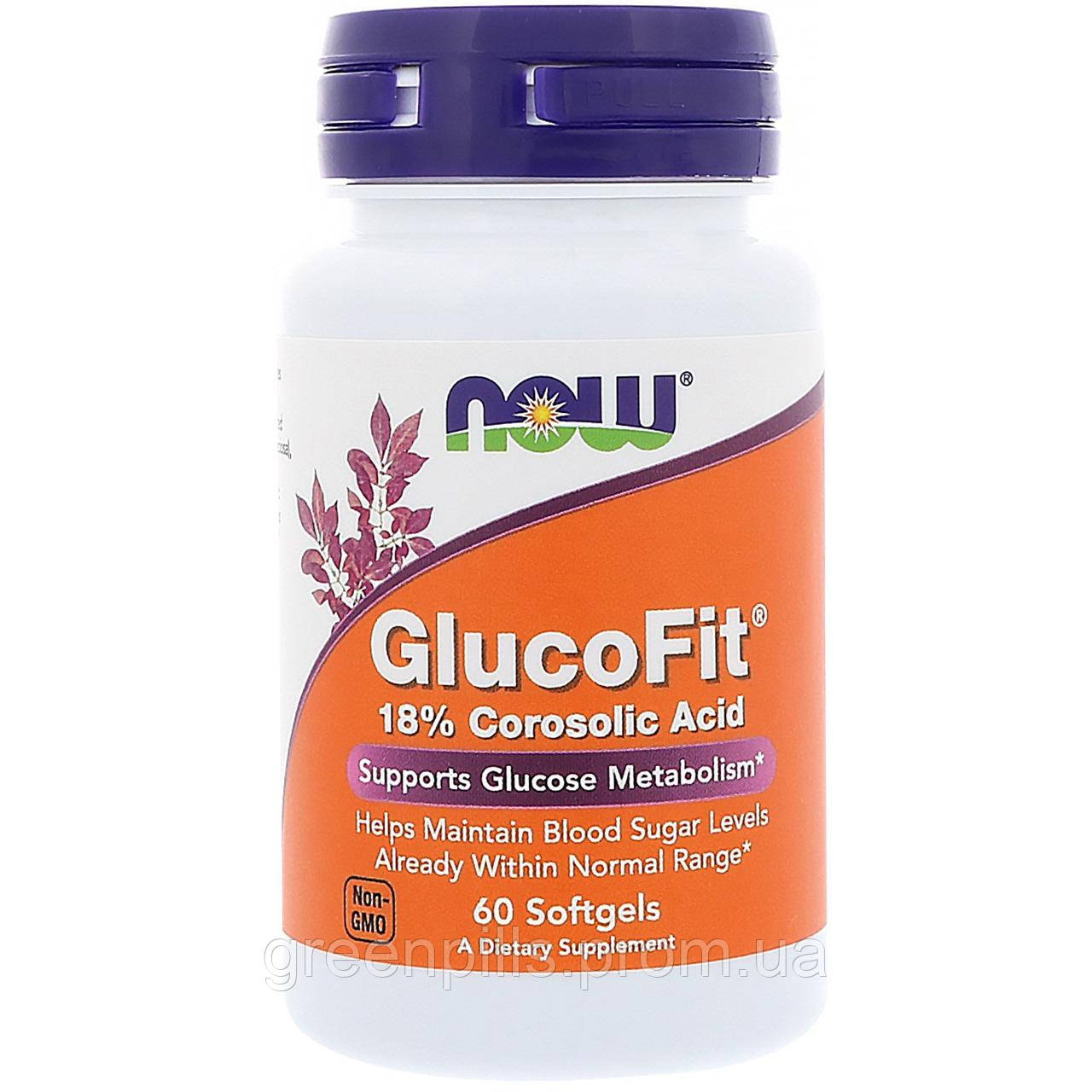 

Контроль сахара, GlucoFit, Now Foods, 60 капсул