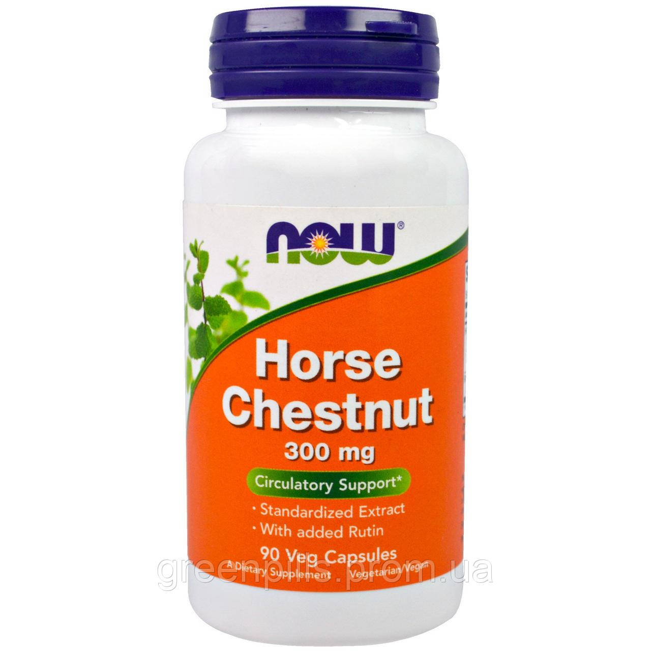 

Конский каштан и рутин, Horse Chestnut, Now Foods, 300 мг, 90 капсул