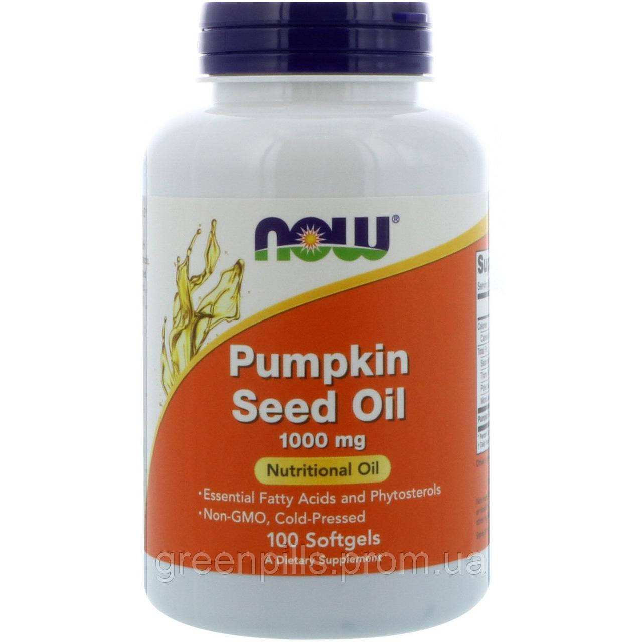 

Тыквенное масло, Pumpkin Seed Oil, Now Foods, 1000 мг, 100 капсул