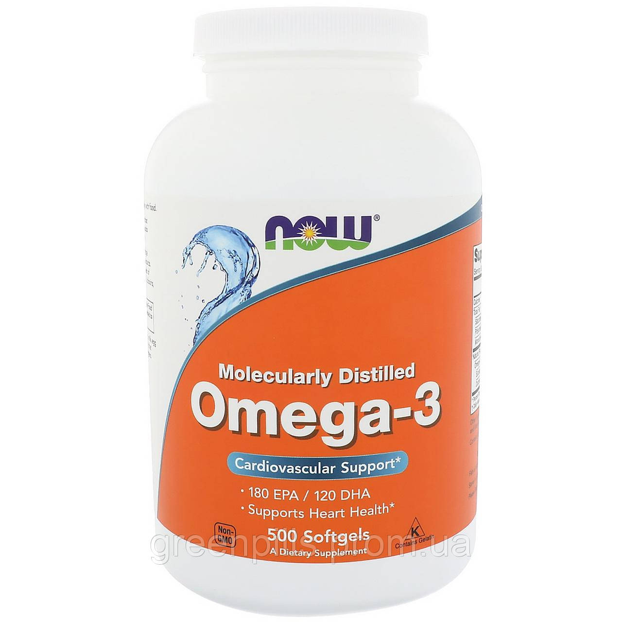 

Рыбий жир, Омега-3, Omega-3, Now Foods, 500 гелевых капсул