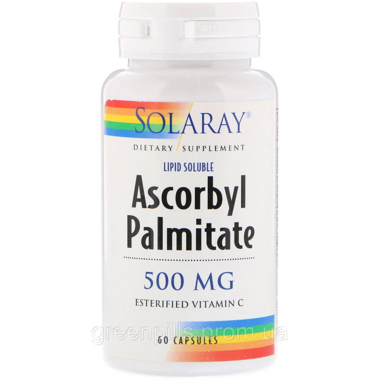 

Аскорбил пальмитат, Ascorbyl Palmitate, Solaray, 500 мг, 60 капсул