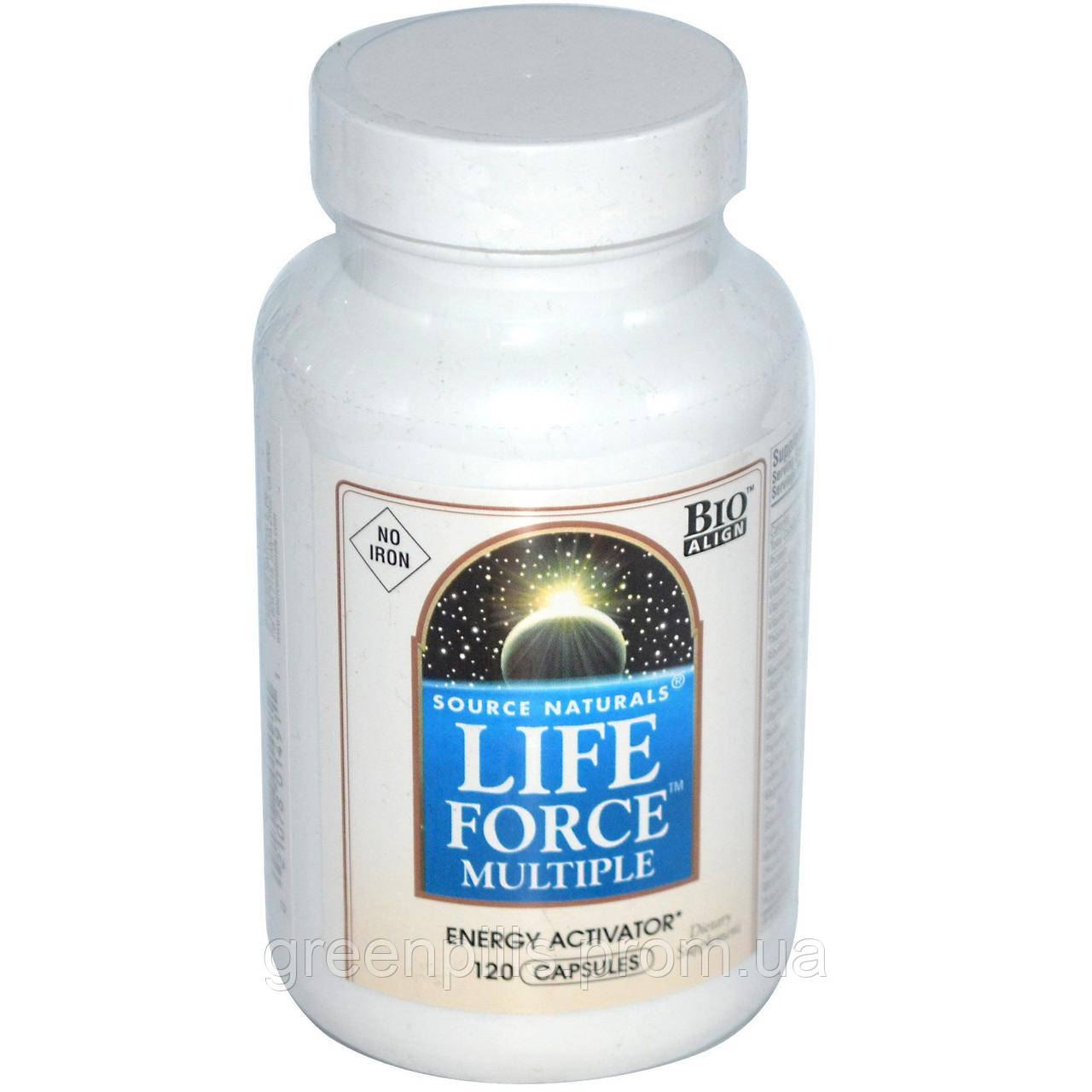 

Баланс жизненных сил, Life Force Multiple, Source Naturals, без железа, 120 капсул