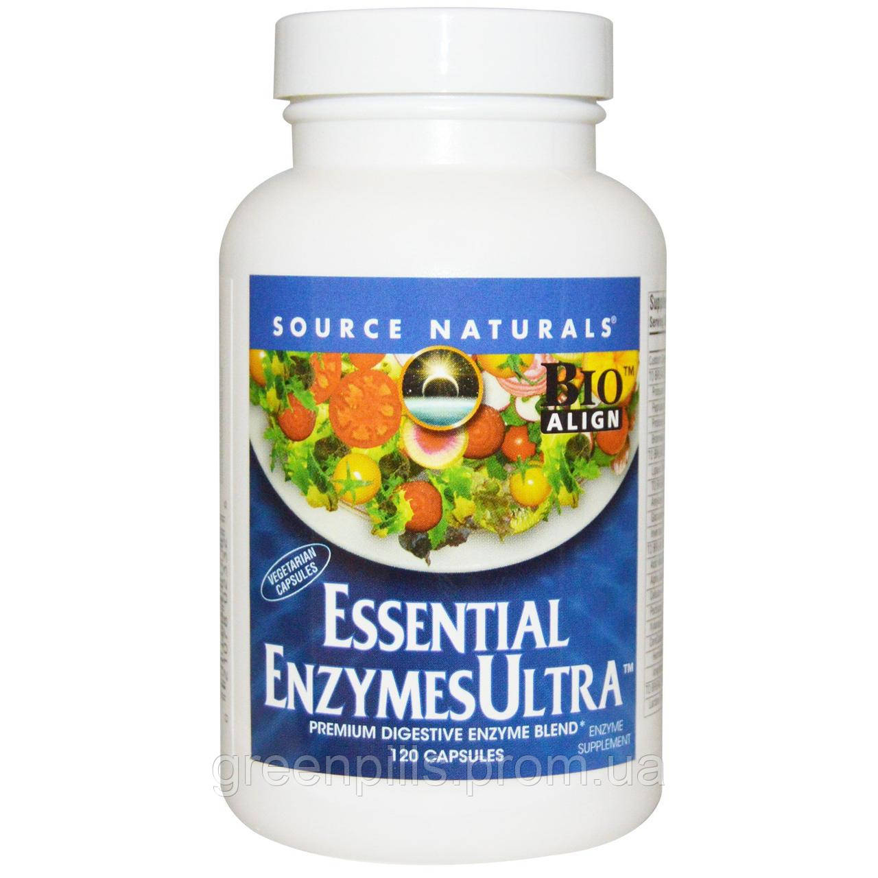 

Ферменты для пищеварения, Essential Enzymes Ultra, Source Naturals, 120 капсул