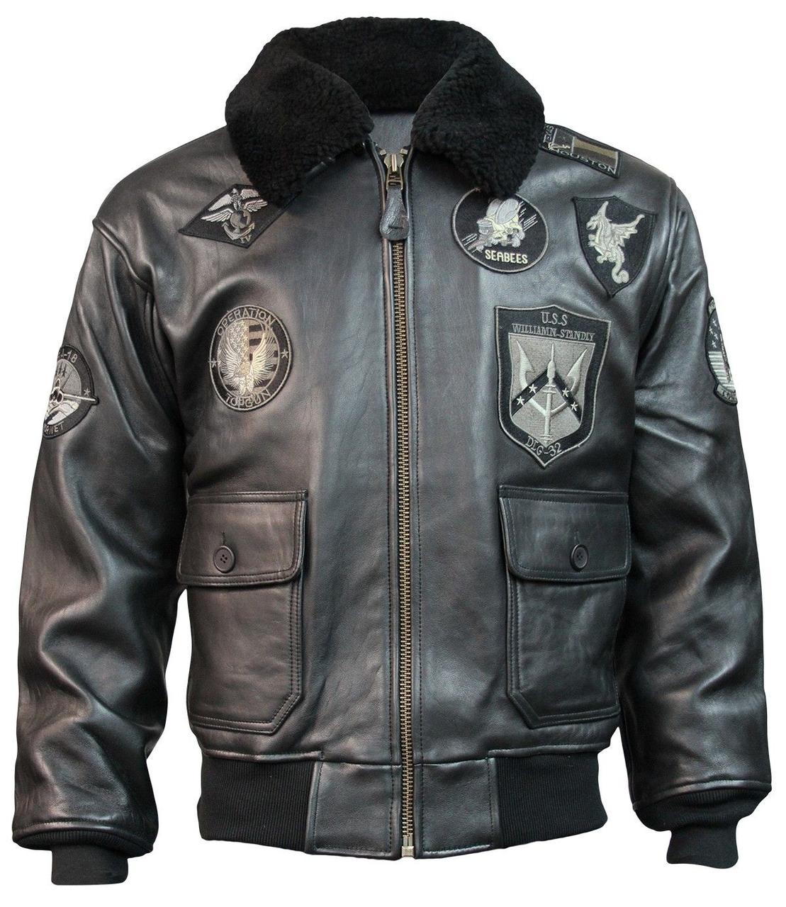 Кожаная куртка Top Gun Offical Signature Series Jacket (черная)