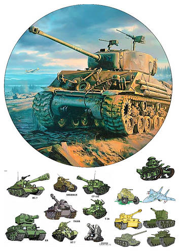 Вафельная картинка танк