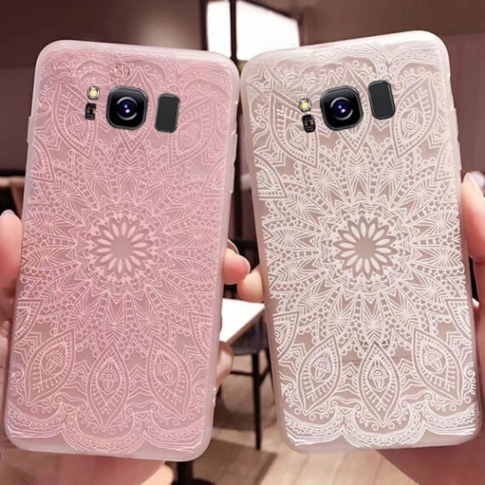 

TPU чехол матовый soft touch для Samsung G955 Galaxy S8 Plus, Узор белый