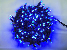 Гірлянда 400 LED 5mm, на чорному проводі, Синій