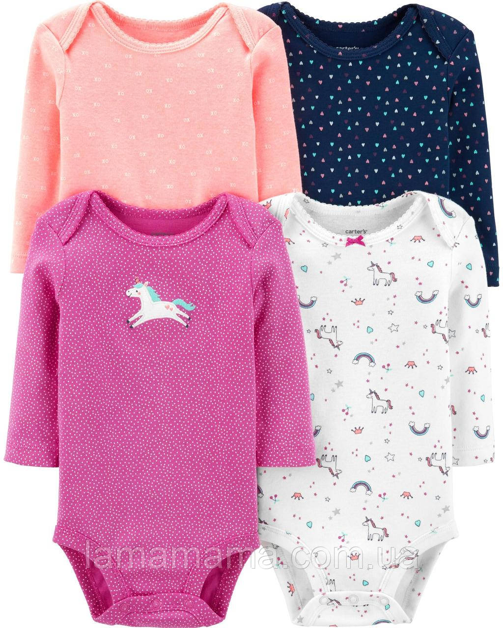 

Набор из 4-х боди с длинным рукавом Единорог Картерс Carter's 4-Pack Unicorn Original Bodysuits 18М (78-83 см