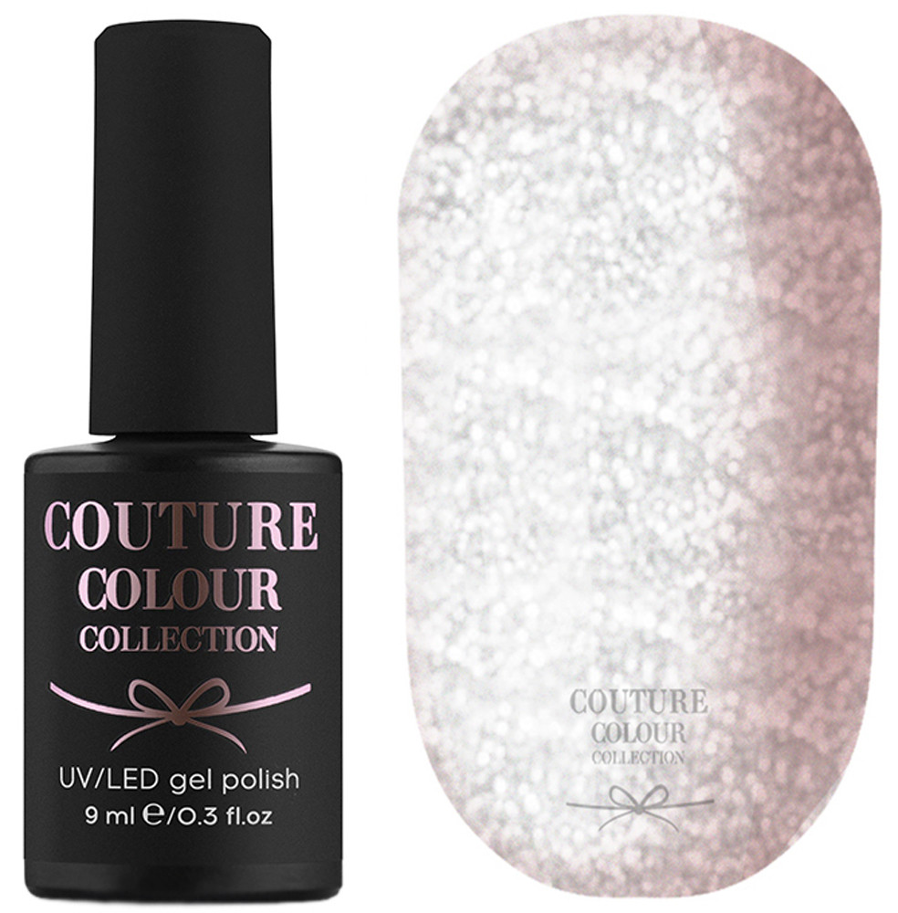 

Гель-лак для ногтей Couture Colour №063 Плотный серебристый с шиммером 9 мл