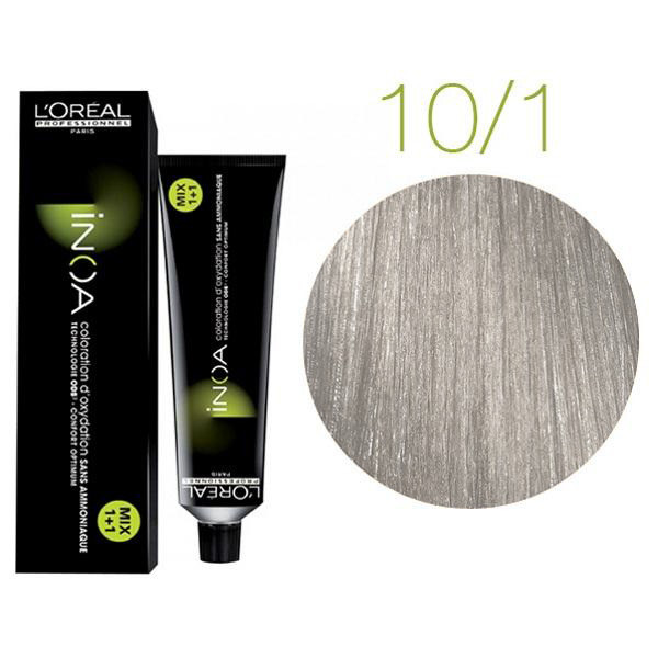 

Крем-краска для волос L'Oreal Professionnel INOA Mix 1+1 №10/1 Платиновый пепельный блонд 60 мл