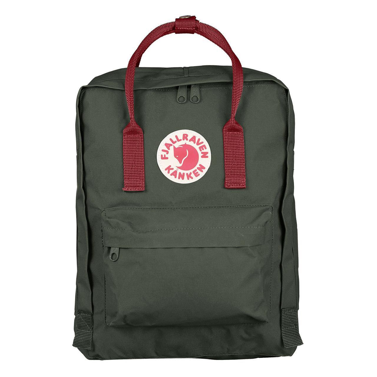 

Городской Рюкзак Fjallraven Kanken 16л Classic Хаки с бордовыми ручками, Бордовый