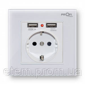 

Розетка с заземлением и 2 USB Profi therm Singl Snow White (2USBW)