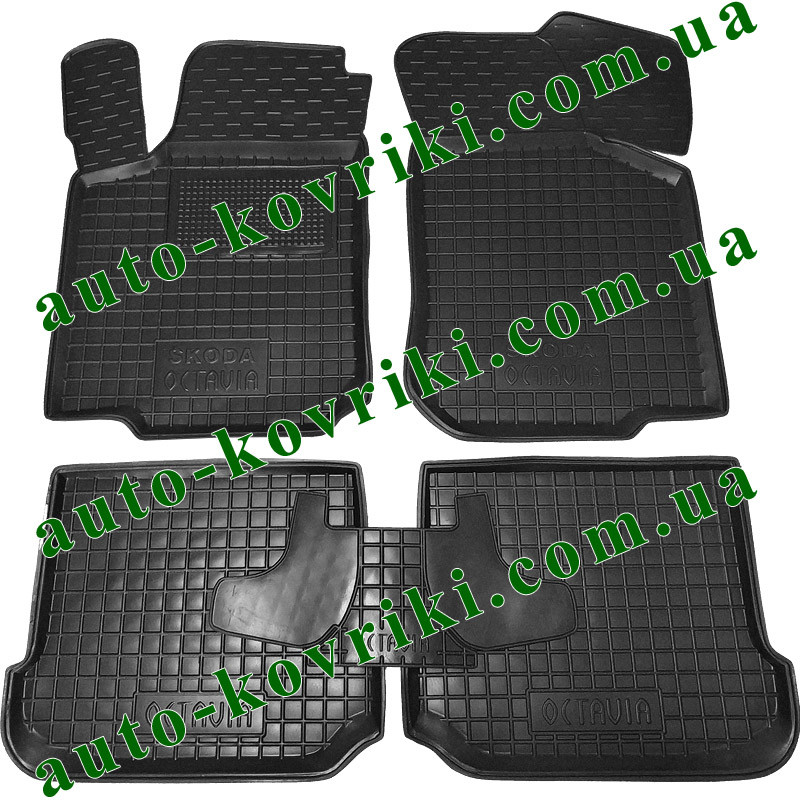 

Резиновые коврики в салон Skoda Octavia A4 1996-2010 (Avto-Gumm), Черный