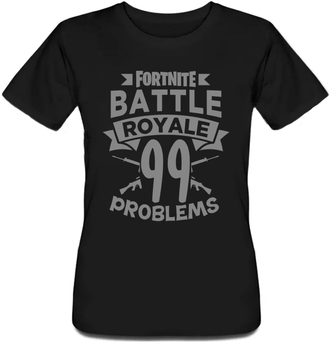 

Женская футболка Fortnite Battle Royale "99 Problems" (чёрная) L, Черный