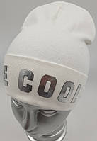 ОПТ Трикотажна шапочка дитяча для дівчинки ковпак "Be Cool", код М1917