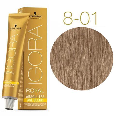 

Стойкая краска для седых волос SCHWARZKOPF Igora Royal Absolutes 60 мл 8-01 Светлый русый натуральный сандрэ