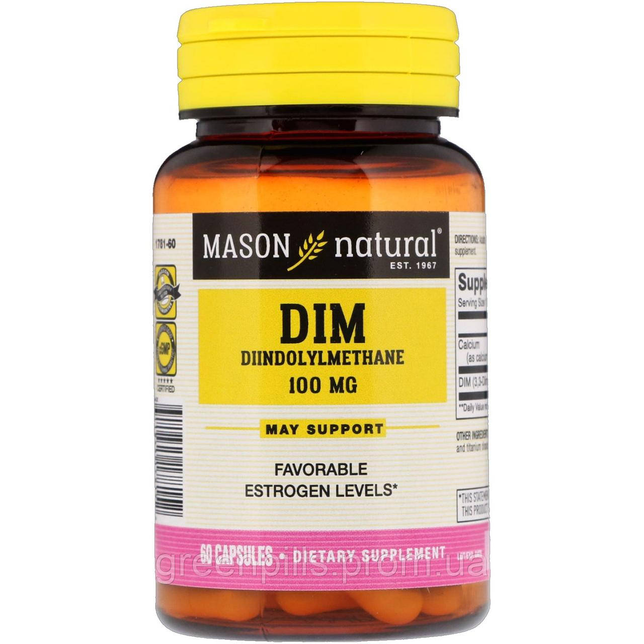 

Mason Natural, DIM Diindolylmethane, 100 mg, 60 Capsules