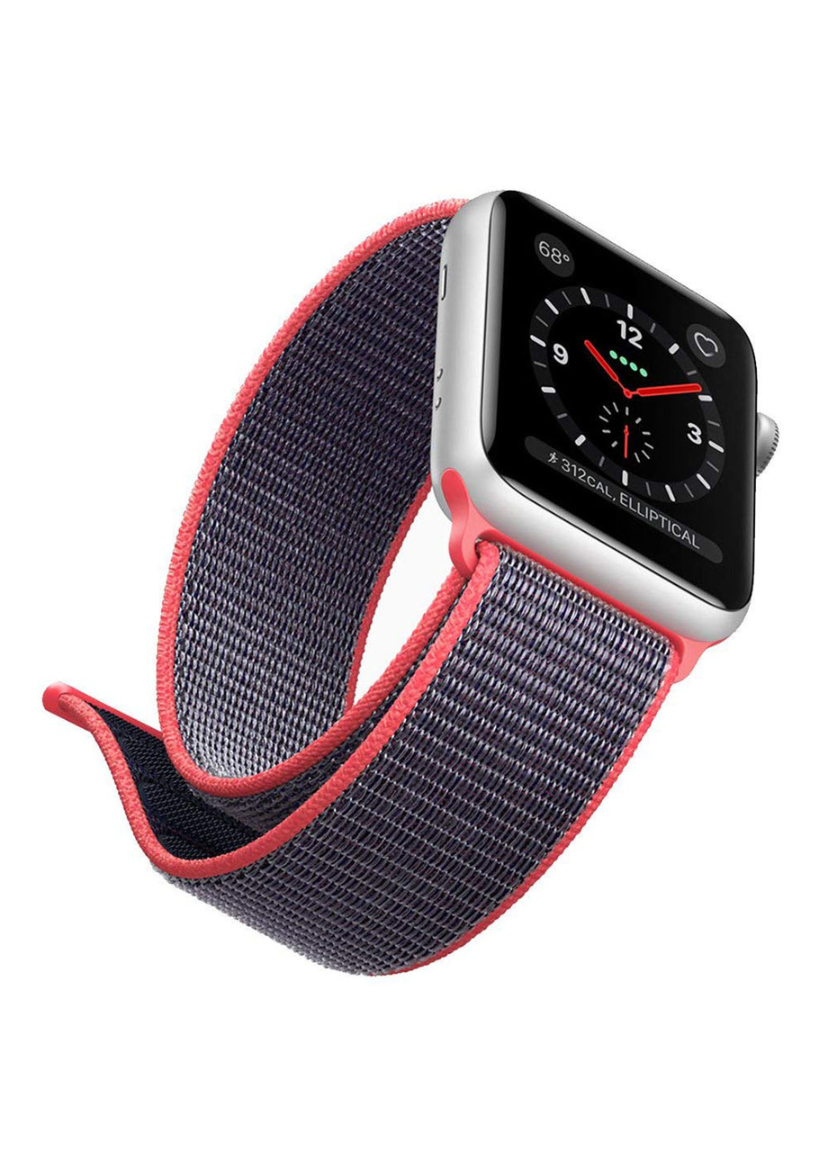 

Ремешок Sport loop для Apple Watch 38/40mm нейлоновый розовый спортивный ARM Series 5 4 3 2 1 Electric Pink