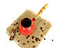 Турка Червона керамічна з дерев'яною ручкою 350 мл + розсікач, фото 3