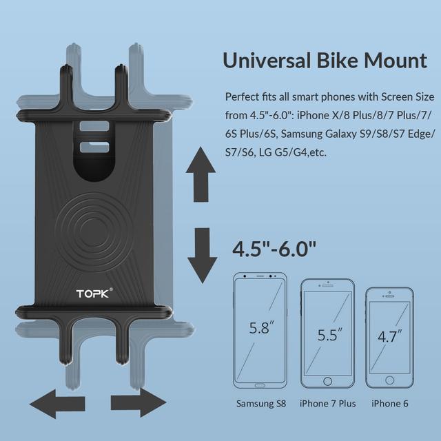 Универсальный вело держатель (холдер) Topk H03 для смартфона Черный Красный