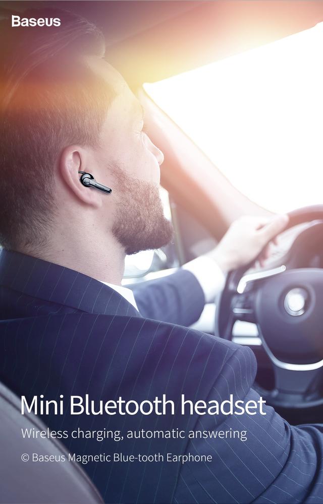 Bluetooth гарнитура Baseus Mini Magnetic Bluetooth Headset NGCX-01/NGCX-03 Черная/Синяя