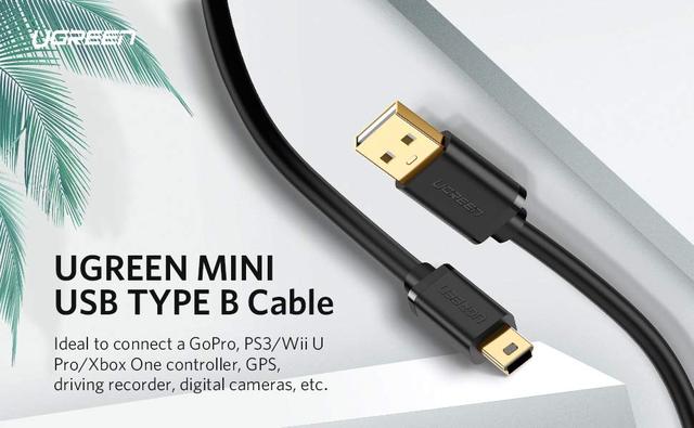 Кабель Mini USB Ugreen US132 для зарядки и передачи данных Черный 0.5м 1м 2м 3м