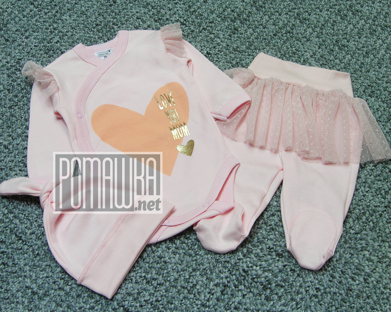Нарядный комплект 56 0-1 мес костюм для выписки из роддома новорожденного для девочки ИНТЕРЛОК 4867 Розовый