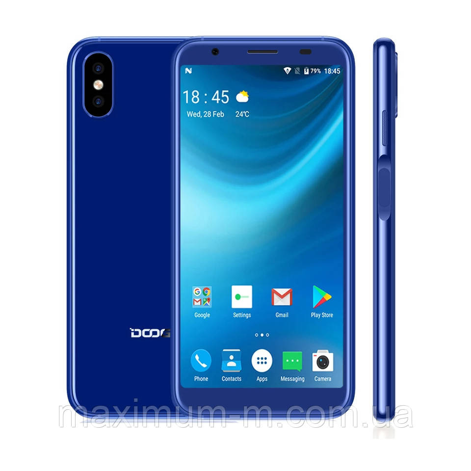 

Doogee X55 Blue + силиконовый чехол, Синий