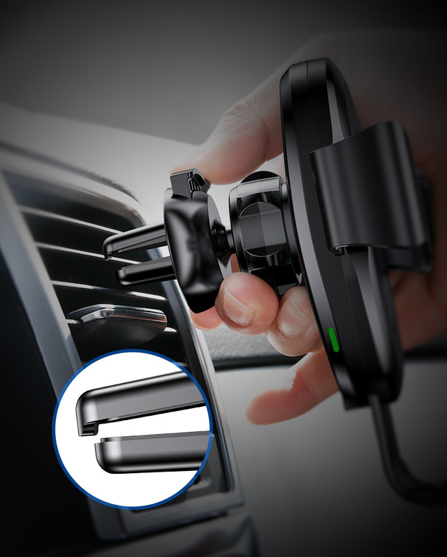 Универсальный автомобильный держатель для телефона c беспроводным зарядным устройством QI Baseus 10W Черный TZWXYL-01 