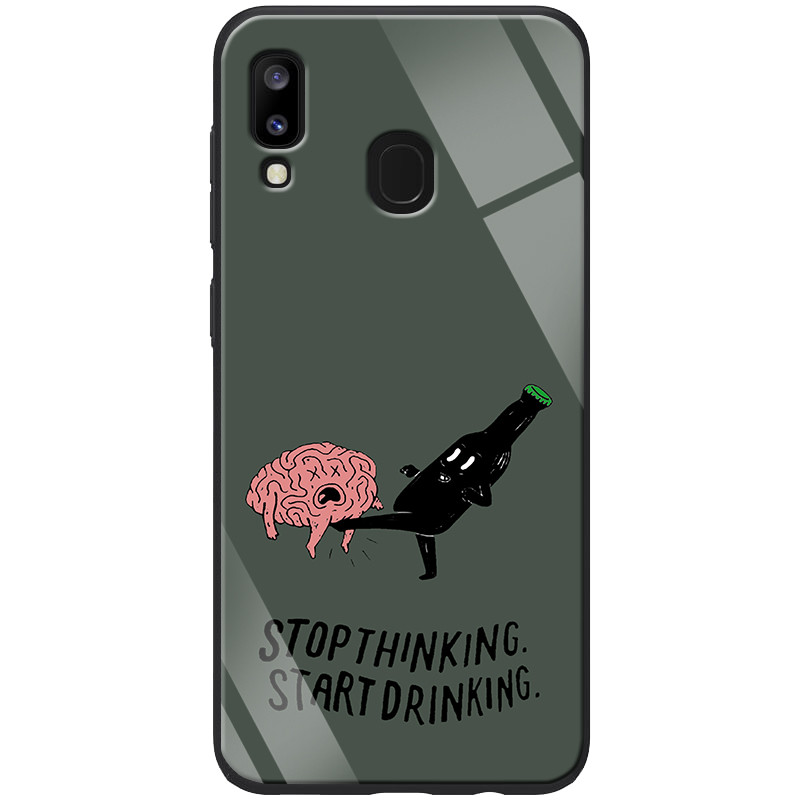 

TPU+Glass чехол ForFun для Samsung Galaxy A20 / A30, Stopthinking / серый