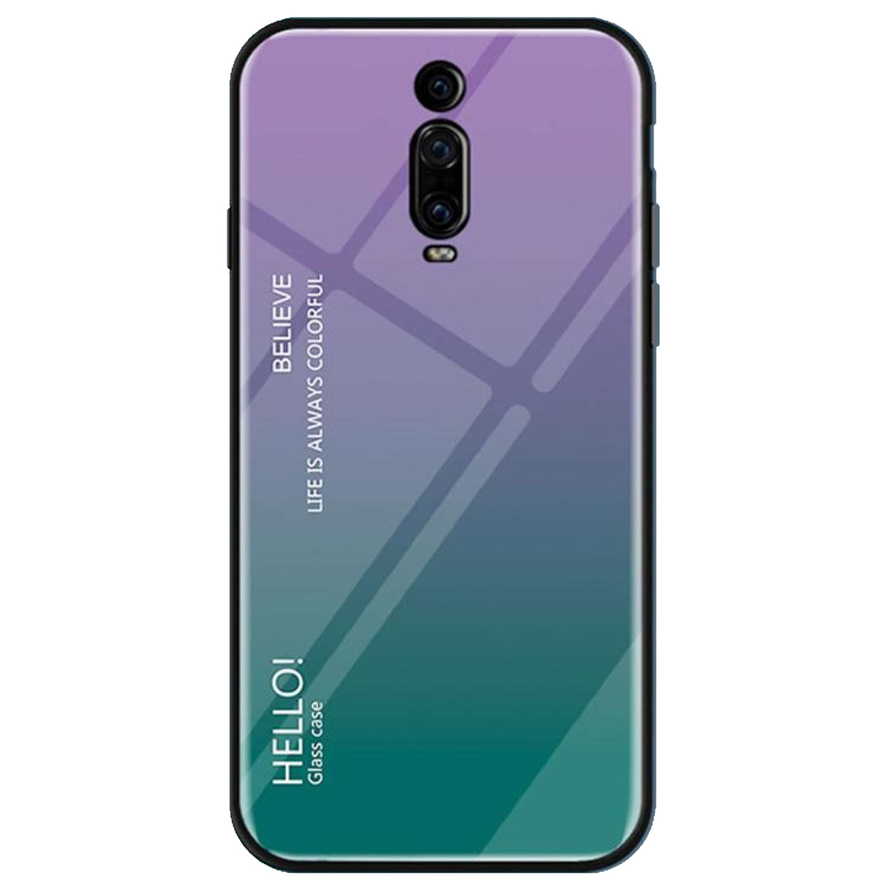 

TPU+Glass чехол Gradient HELLO для Xiaomi Redmi K20 / K20 Pro / Mi9T / Mi9T Pro, Фиолетовый