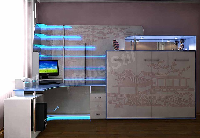 Шкаф-кровать-трансформер горизонтальная в детскую комнату: продажа .