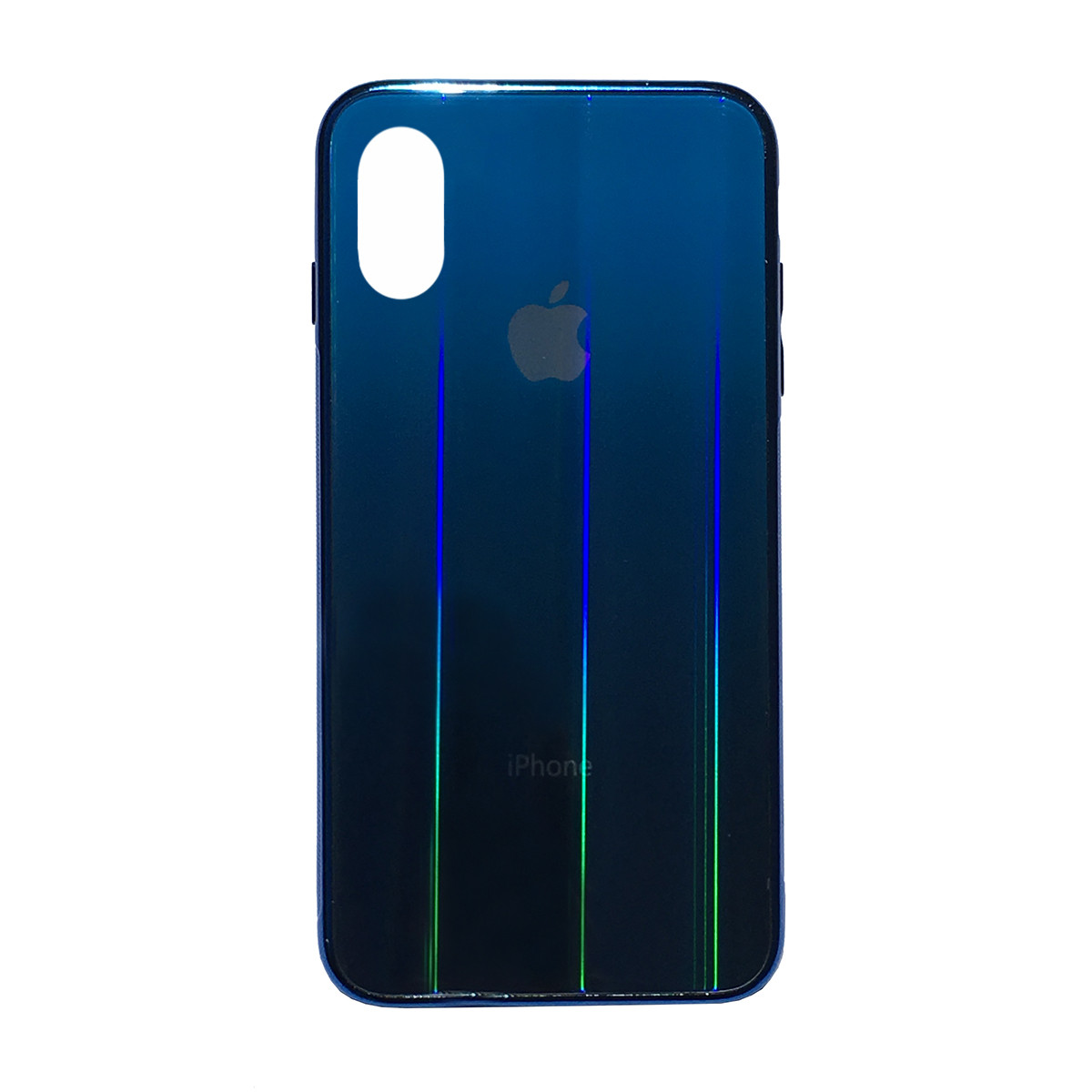 

Чехол накладка xCase на iPhone X/XS Glass Shine Case Logo light blue, Синий