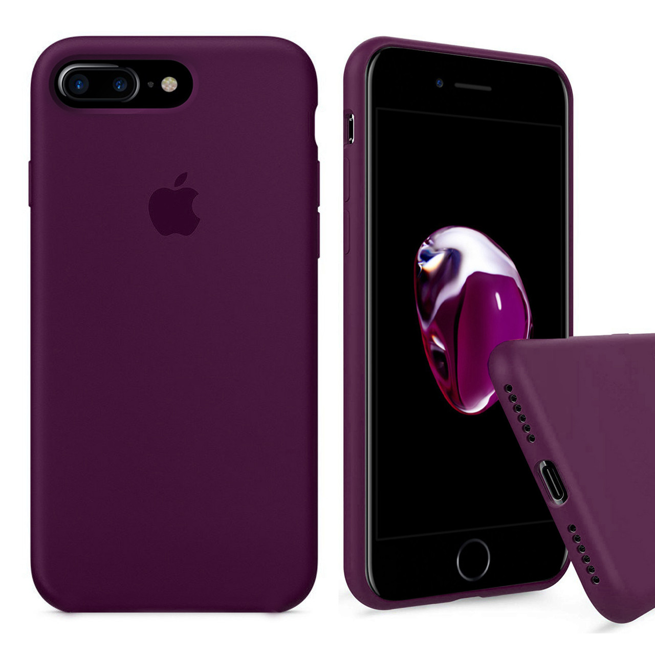 

Чехол накладка xCase для iPhone 7 Plus/8 Plus Silicone Case Full marsala, Малиновый