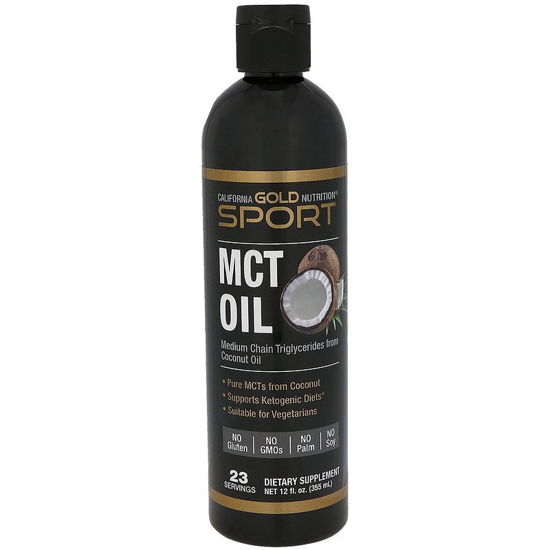 

Масло МСТ California Gold Nutrition, Sport "MCT Oil" триглицериды средней цепи из кокосового масла (355 мл)