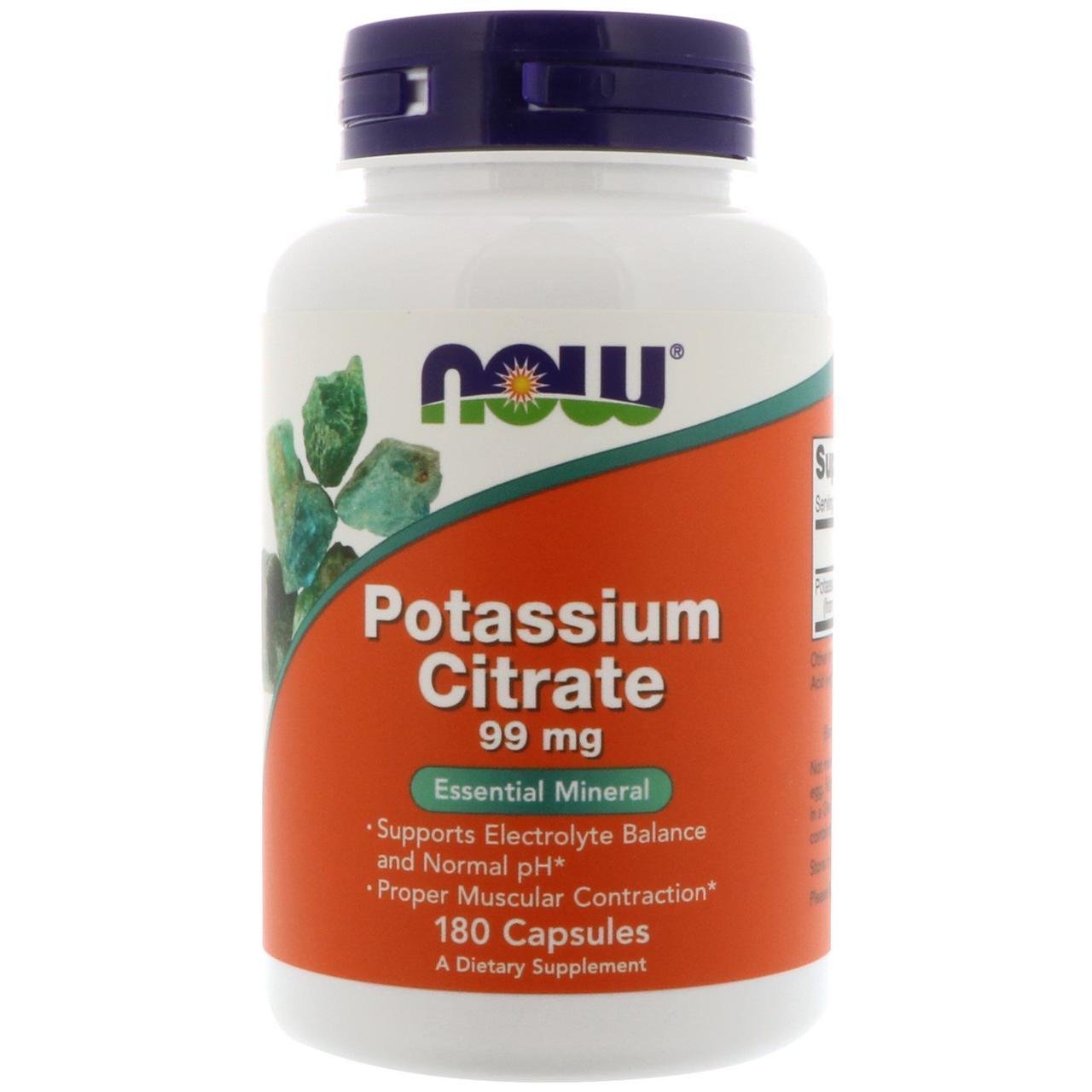 

Цитрат калия NOW Foods "Potassium Citrate" 99 мг (180 капсул)