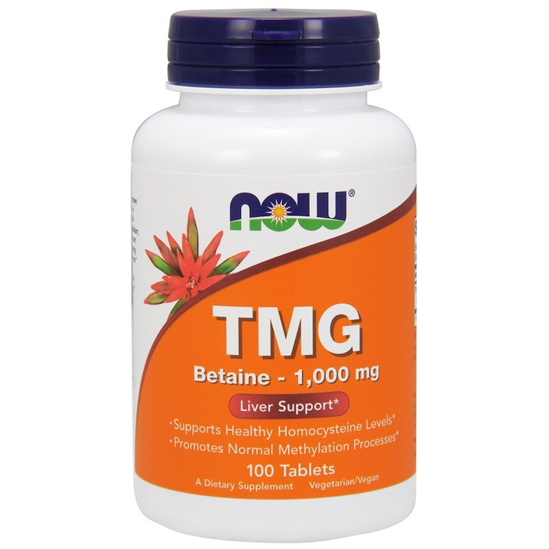 

Триметилглицин NOW Foods "TMG" здоровье печени, 1000 мг (100 таблеток)