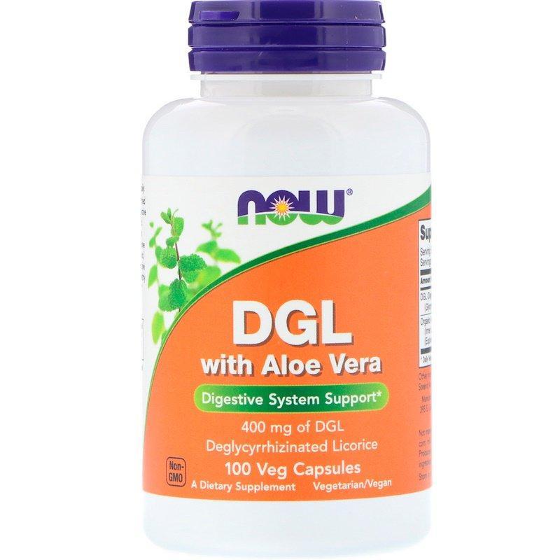 

Деглицирризованный экстракт солодки NOW Foods "DGL with Aloe Vera" с алоэ вера, 400 мг (100 капсул)