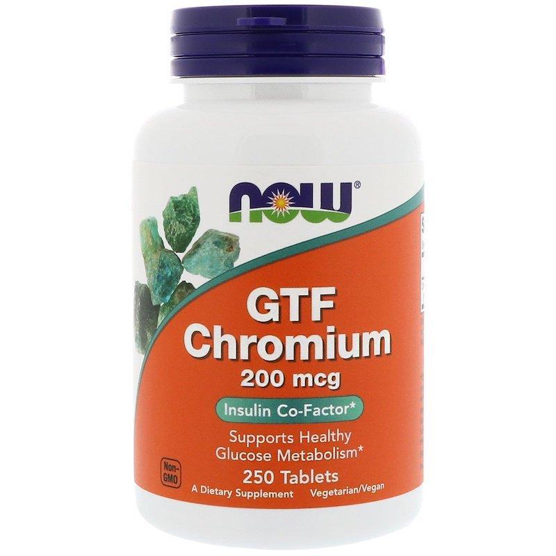 

Хелат хрома NOW Foods "GTF Chromium" 200 мкг (250 таблеток)