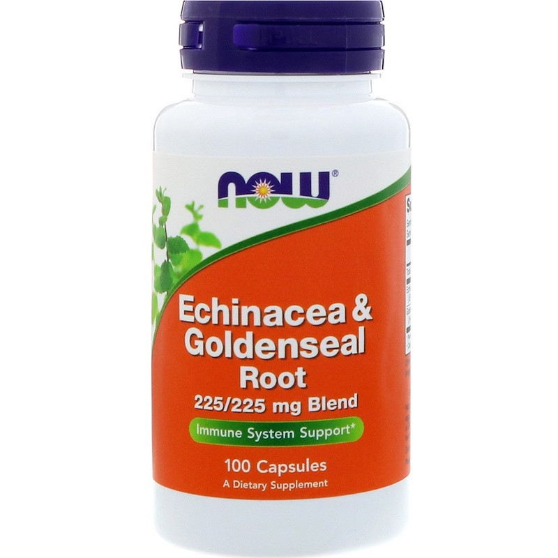 

Эхинацея и желтокорень NOW Foods "Echinacea & Goldenseal Root" 225/225 мг (100 капсул)