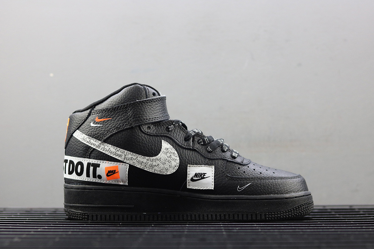 nike air force 1 mid just do it black