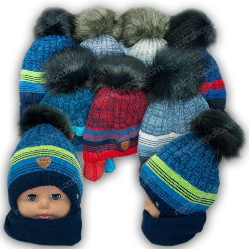 Дитячий комплект - шапка і шарф (хомут) для хлопчика, р. 48-50