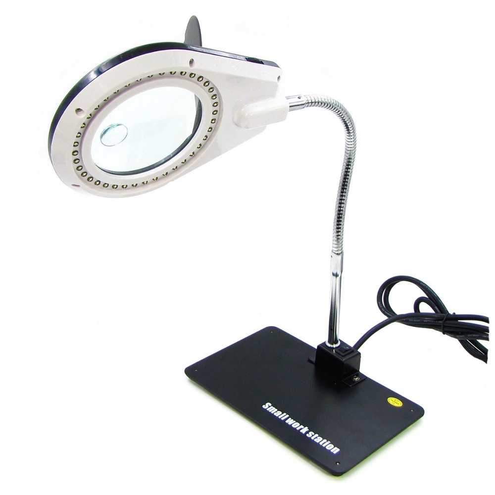 Лампа-лупа настольная с держателем плат WEP 628A Led 90мм, с LED .
