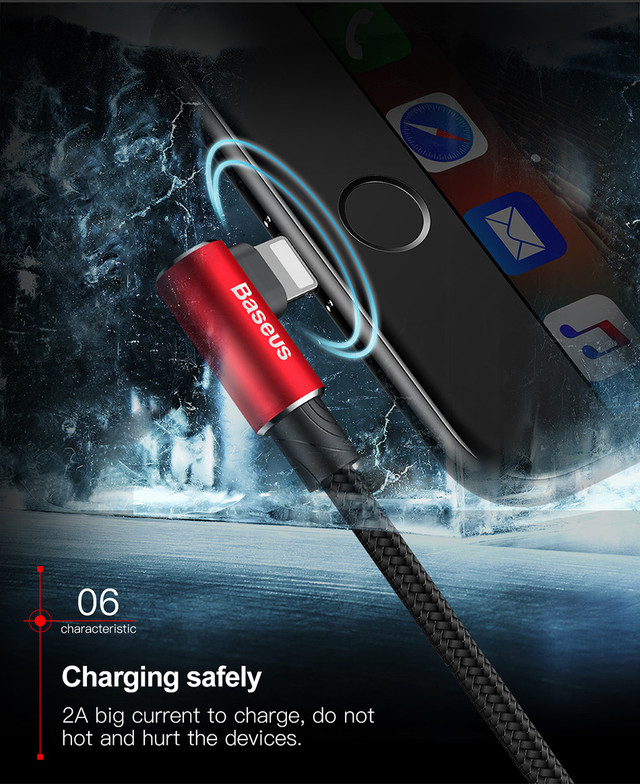 Baseus MVP Elbow Lightning кабель с угловым коннектором для iPhone/iPad/iPod
